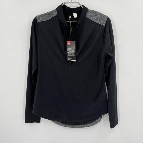 Under Armour Tops - Under Armour Golf Women's Valor 1/2-Zip Pullover Long Sleeve size M Black/Gray